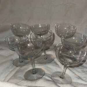 Set of 8 Vintage Mid-Century Modern Starburst Crystal Glasses
